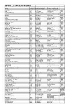 Tkr300c / Tkr-310 Built-In Songs