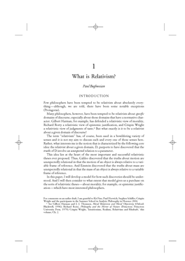 What Is Relativism? (PDF)