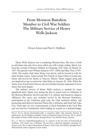 From Mormon Battalion Member to Civil War Soldier: the Military Service of Henry Wells Jackson