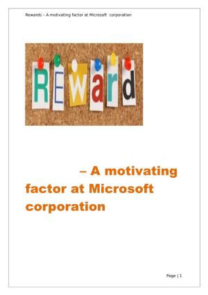 – a Motivating Factor at Microsoft Corporation