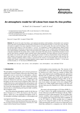 An Atmospheric Model for UZ Librae from Mean Hα-Line Profiles