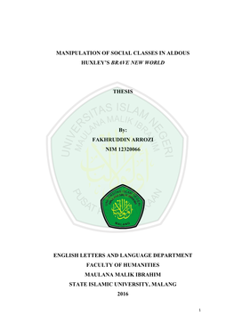 Manipulation of Social Classes in Aldous Huxley's