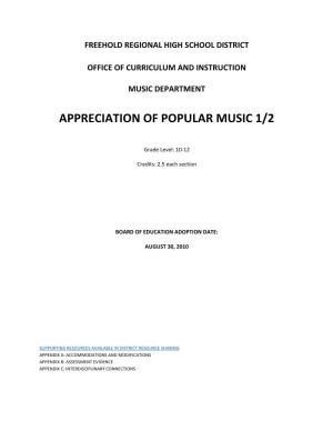 Appreciation of Popular Music 1/2