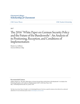 White Paper on German Security Policy and the Future of the Bundeswehr