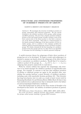 Structure and Finiteness Properties of Subdirect Products of Groups