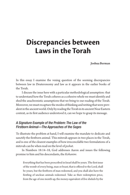 Discrepancies Between Laws in the Torah