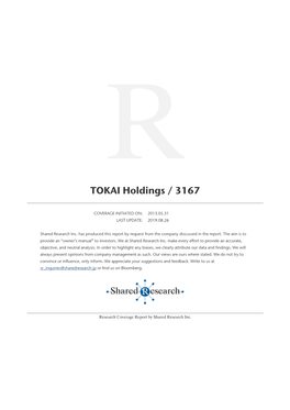 TOKAI Holdings / 3167