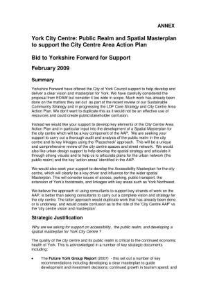 York City Centre: Public Realm and Spatial Masterplan to Support the City Centre Area Action Plan