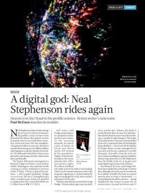 Neal Stephenson Rides Again Heaven Is in the Cloud in the Prolific Science-Fiction Writer’S New Tome