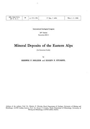 Mineral Deposits of the Eastern Alps