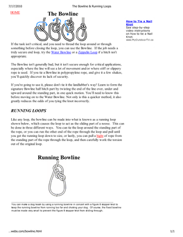 The Bowline & Running Loops