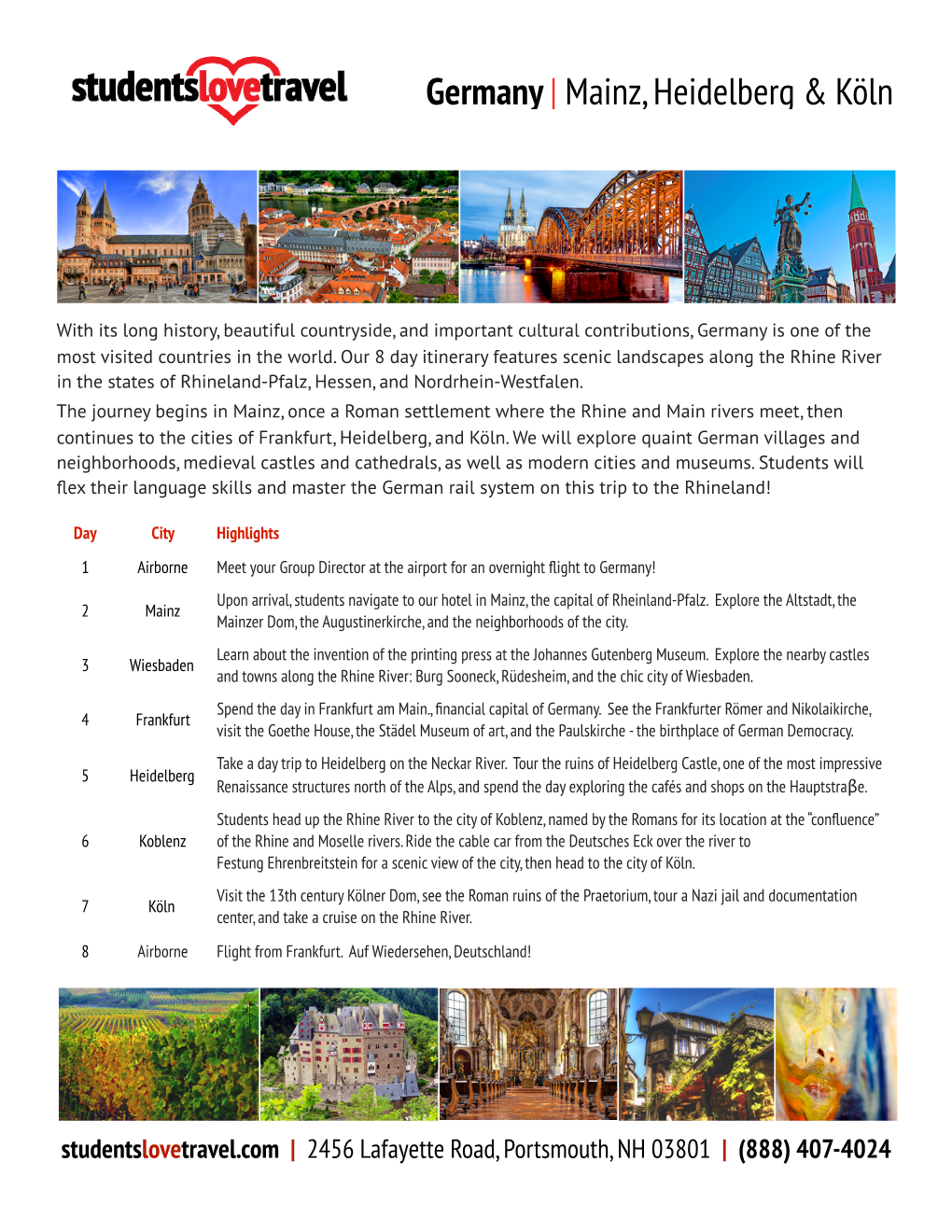Germany | Mainz, Heidelberg & Köln (8 Days