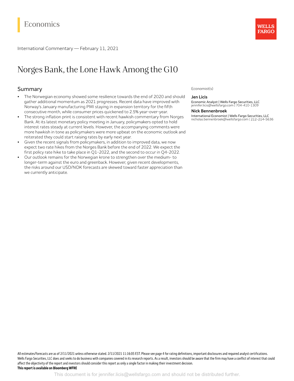 Norges Bank, the Lone Hawk Among the G10 (PDF)