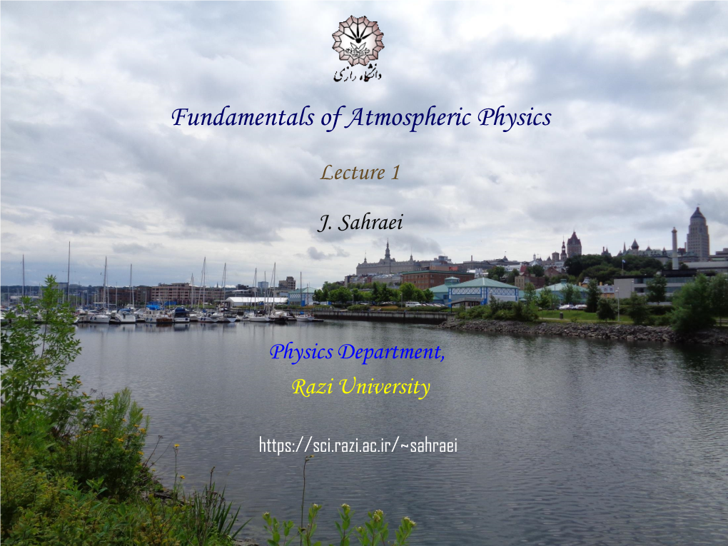 Fundamentals of Atmospheric Physics