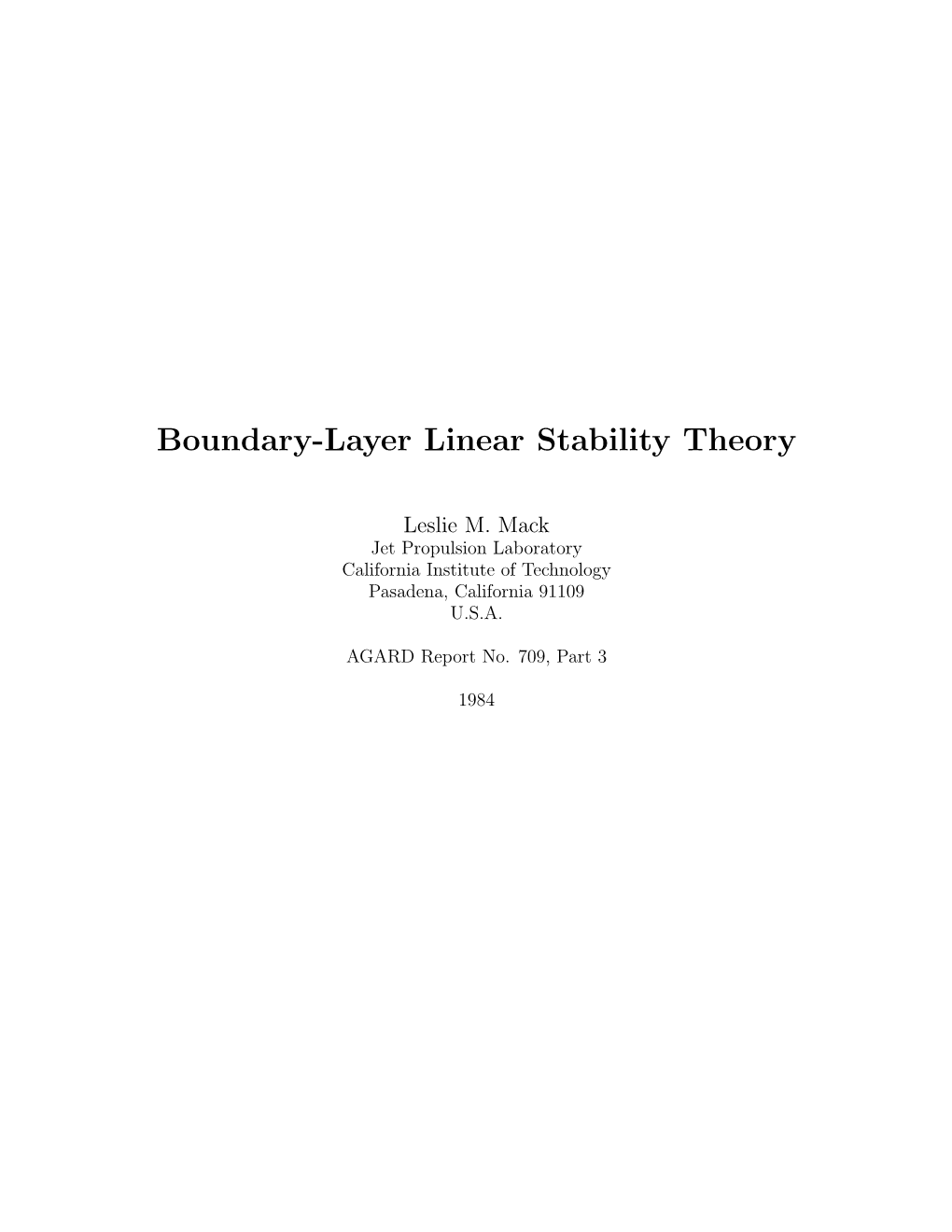 Boundary-Layer Linear Stability Theory