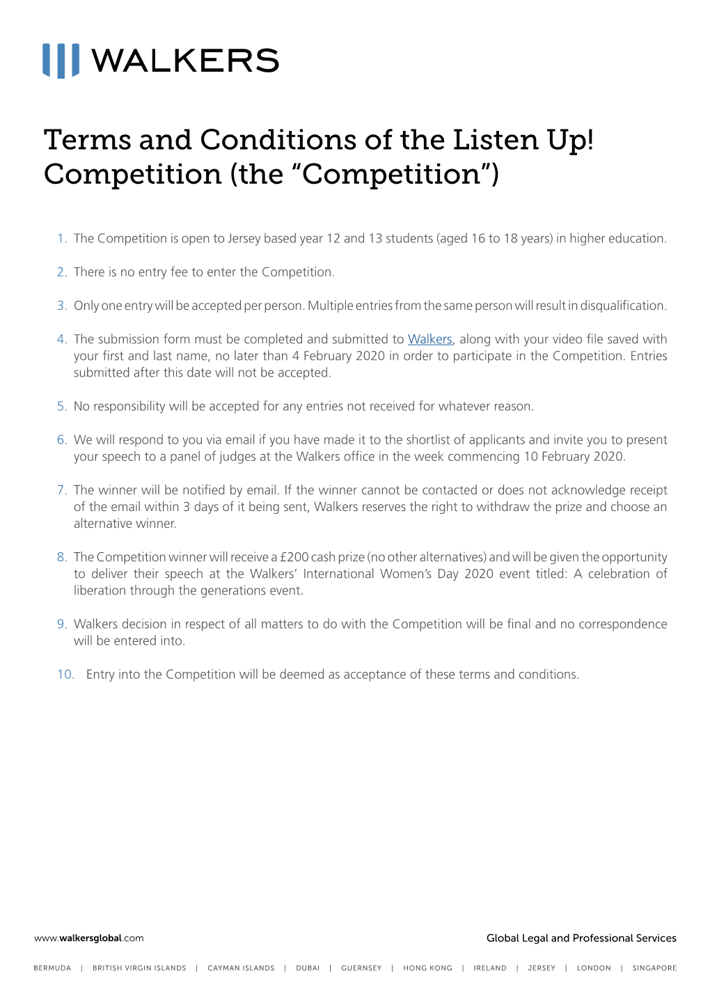 Competition (The “Competition”)
