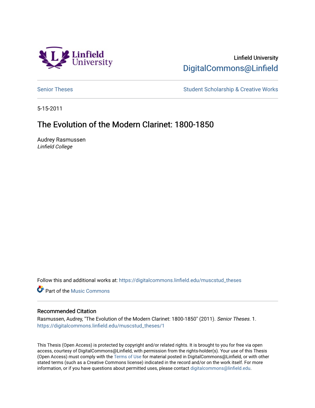 The Evolution of the Modern Clarinet: 1800-1850