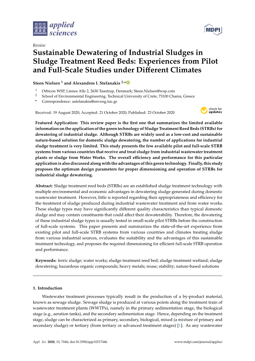 Sustainable Dewatering of Industrial Sludges in Sludge Treatment Reed Beds: Experiences from Pilot and Full-Scale Studies Under Diﬀerent Climates