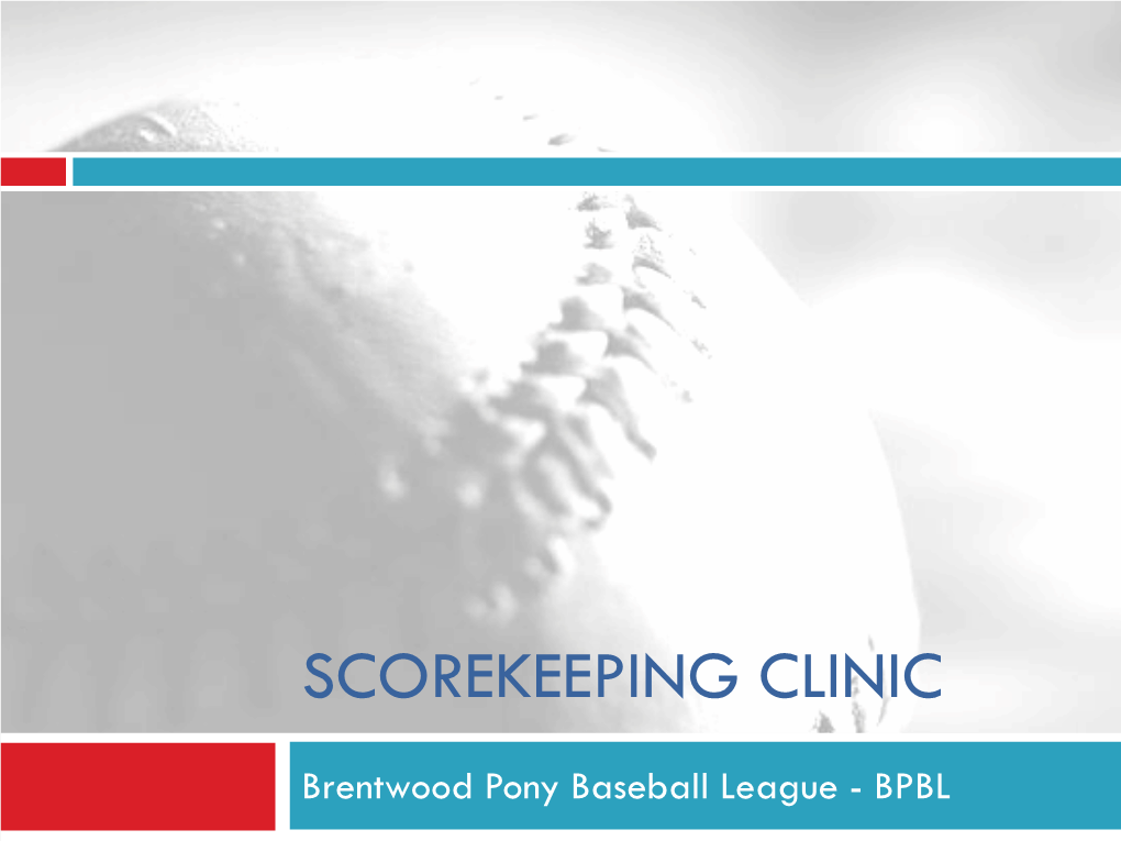 Scorekeeping Clinic