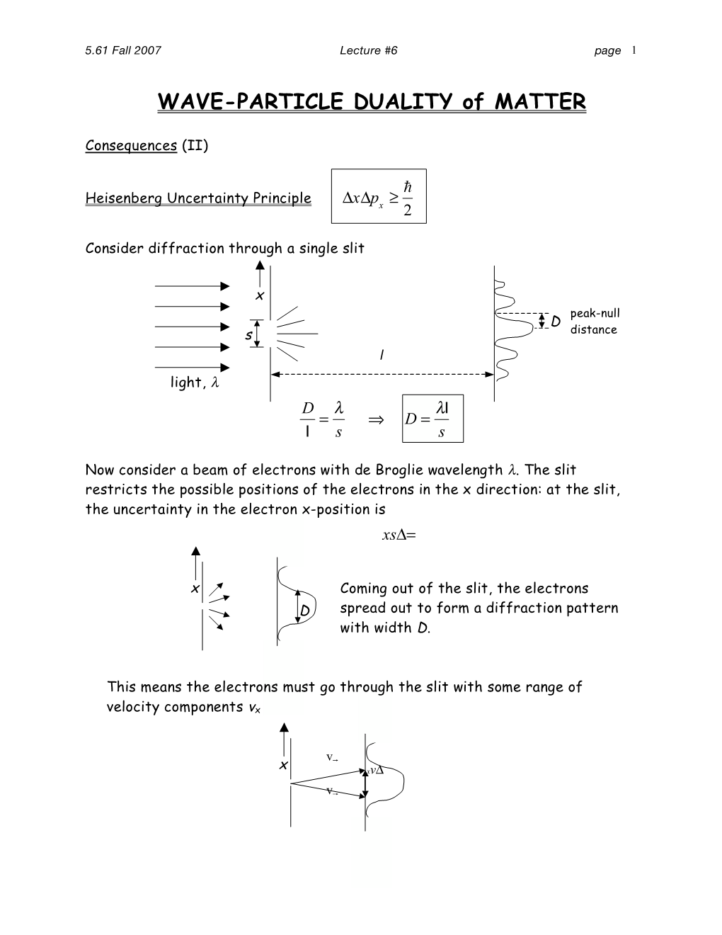 WAVE-PARTICLE DUALITY of MATTER