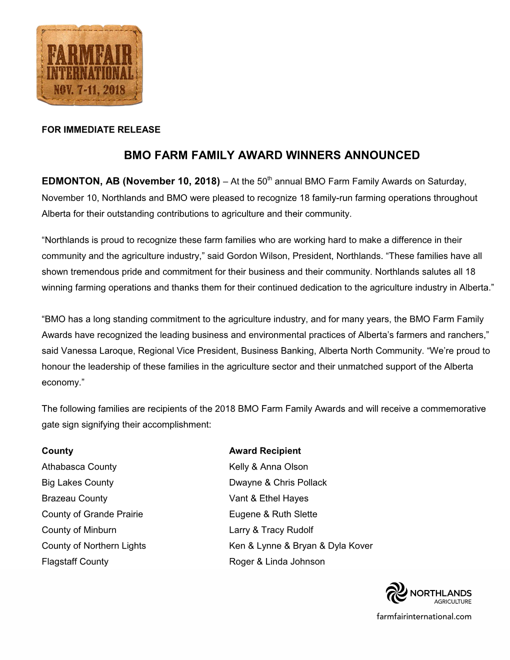 Bmo Farm Family Award Winners Announced