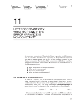 Heteroscedasticity: What Happens If the Error Variance Is Nonconstant?