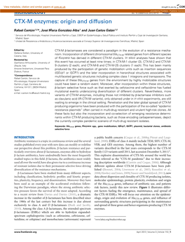 CTX-M Enzymes: Origin and Diffusion