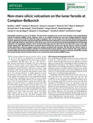 Non-Mare Silicic Volcanism on the Lunar Farside at Compton--Belkovich