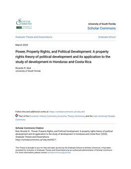 A Property Rights Theory of Political Development and Its Application to the Study of Development in Honduras and Costa Rica