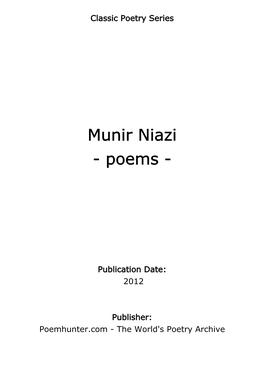 Munir Niazi - Poems