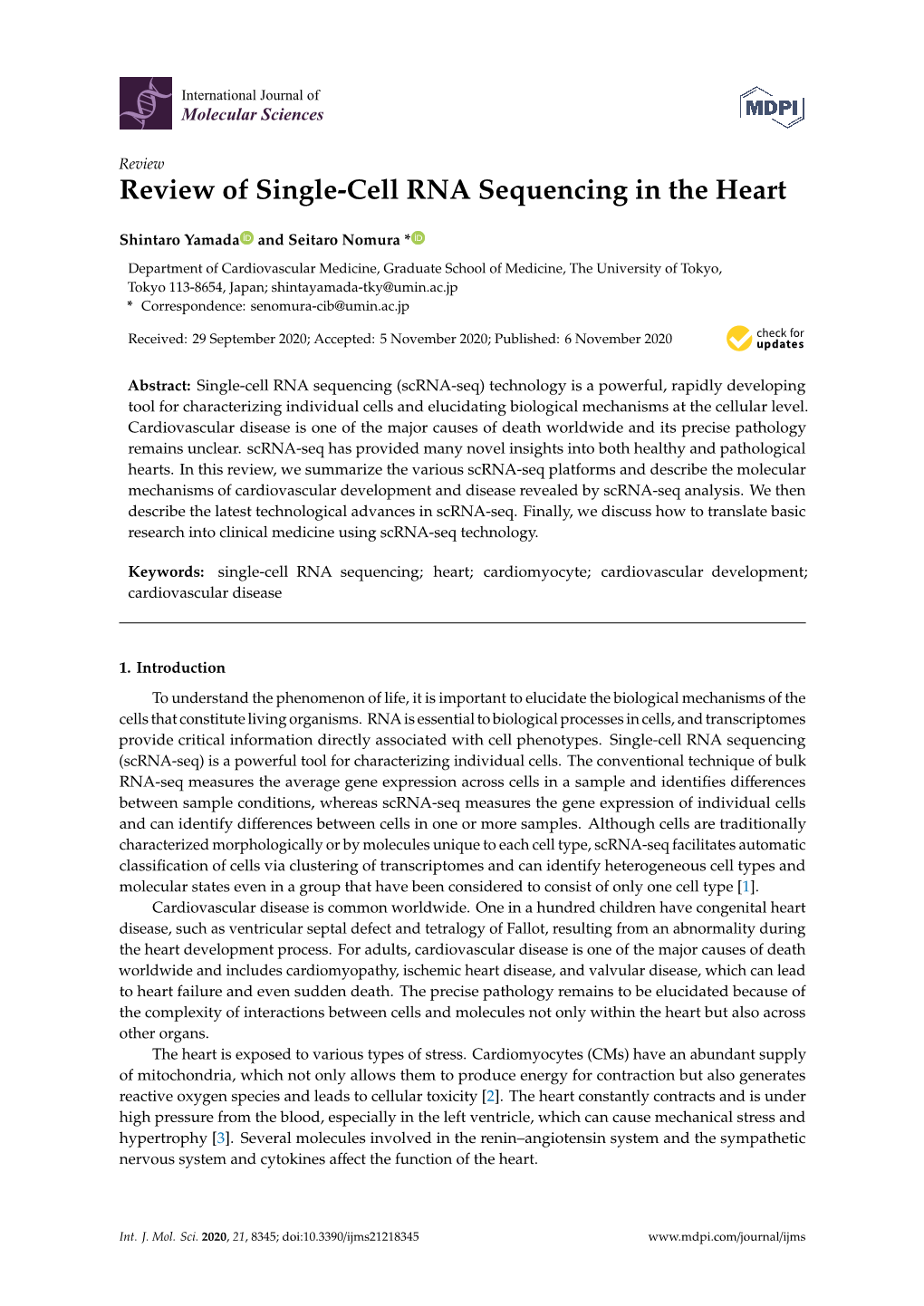 Review of Single-Cell RNA Sequencing in the Heart