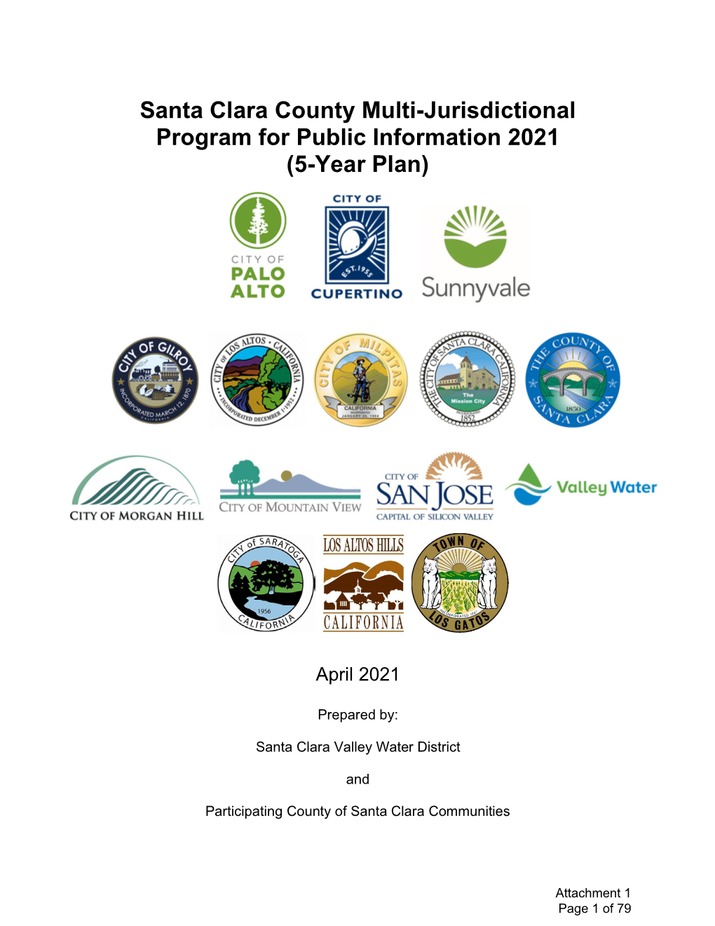 Santa Clara County Multi-Jurisdictional Program for Public Information 2021 (5-Year Plan)