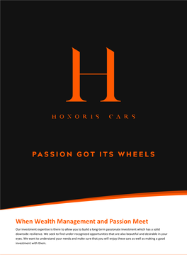 When Wealth Management and Passion Meet