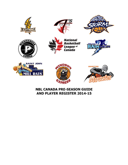 Nbl Canada Pre-Season Guide and Player Register 2014-15