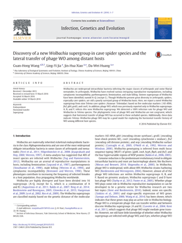 Discovery of a New Wolbachia Supergroup in Cave Spider Species and the Lateral Transfer of Phage WO Among Distant Hosts