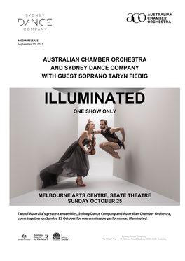 100915 Media Release Sydney Dance Company and Australian Chamber Orchestra, Illuminated