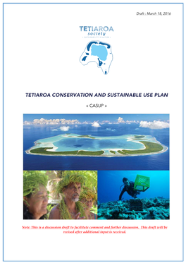 Conservation and Sustainable Use Plan