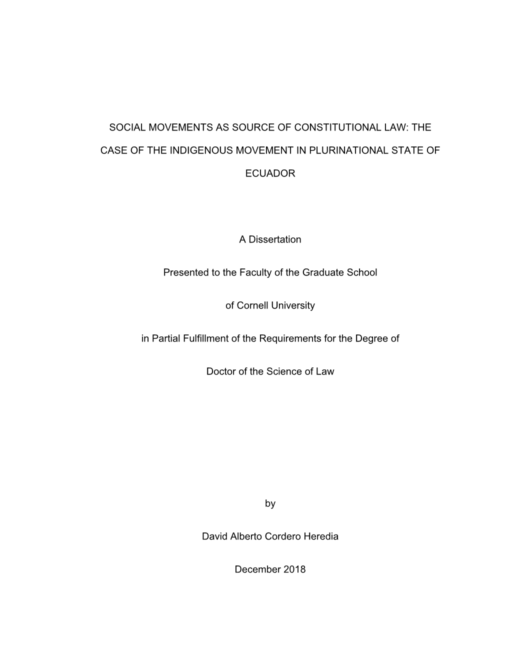 Social Movements As Source of Constitutional Law: The