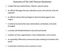 Outcomes of the 1917 Russian Revolution