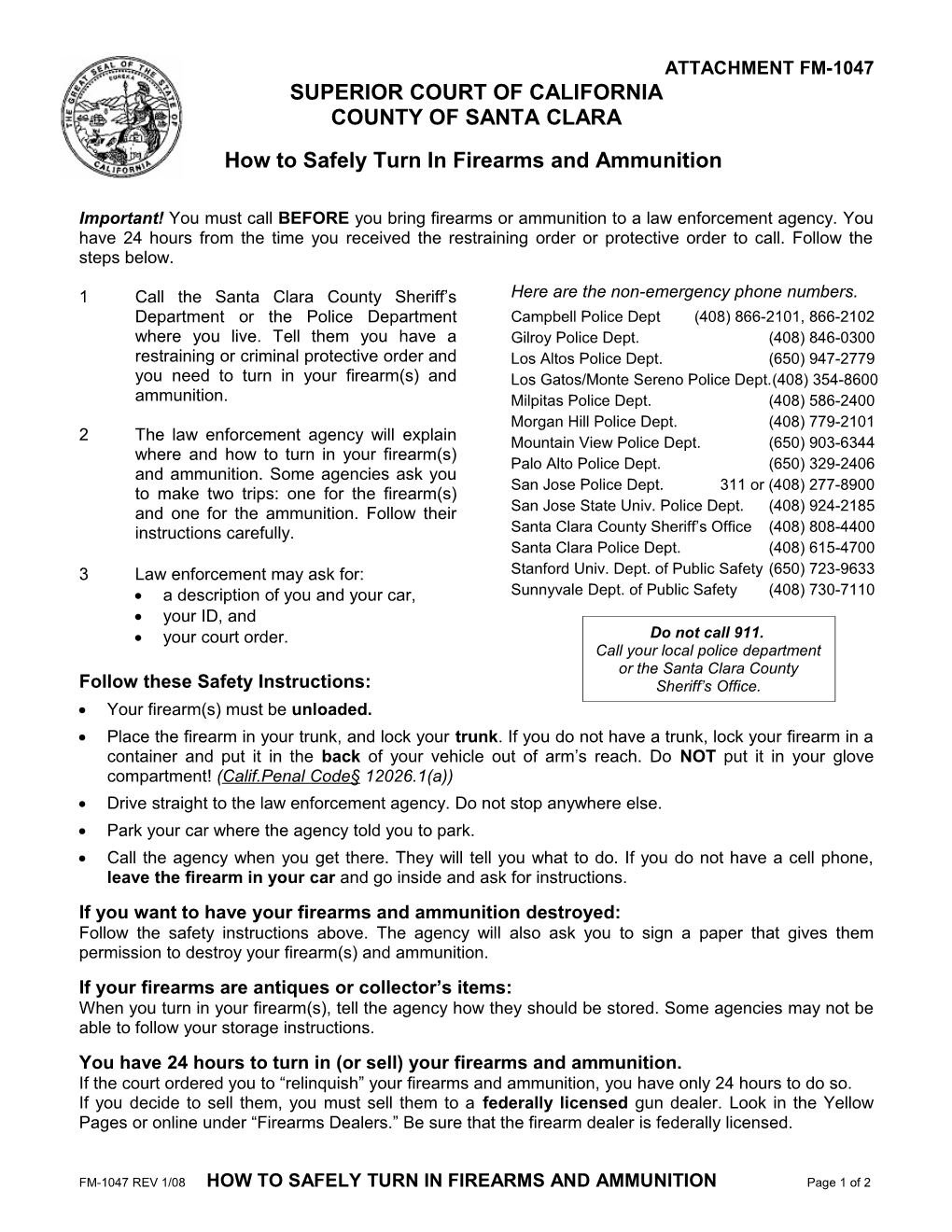 Instructions for Safely Taking a Firearm