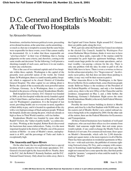 D.C. General and Berlin's Moabit: a Tale of Two Hospitals
