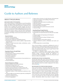 Guide to Authors and Referees