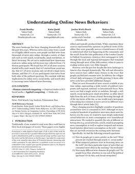 Understanding Online News Behaviors