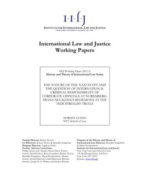 International Law and Justice Working Papers