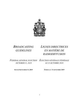 Broadcasting Lignes Directrices Guidelines En Matière De Radiodiffusion