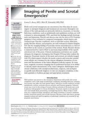 Imaging of Penile and Scrotal Emergencies1