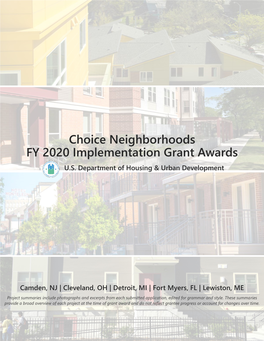 Choice Neighborhoods FY 2020 Implementation Grant Awards U.S