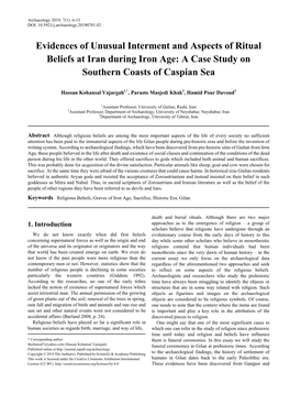Evidences of Unusual Interment and Aspects of Ritual Beliefs at Iran During Iron Age: a Case Study on Southern Coasts of Caspian Sea
