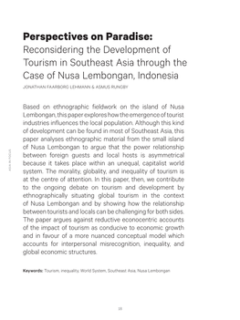 Perspectives on Paradise: Reconsidering the Development of Tourism in Southeast Asia Through the Case of Nusa