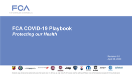 FCA COVID-19 Playbook Protecting Our Health